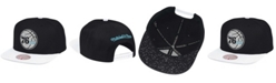 Mitchell & Ness Men's Black/White Philadelphia 76ers Snapback Adjustable Hat